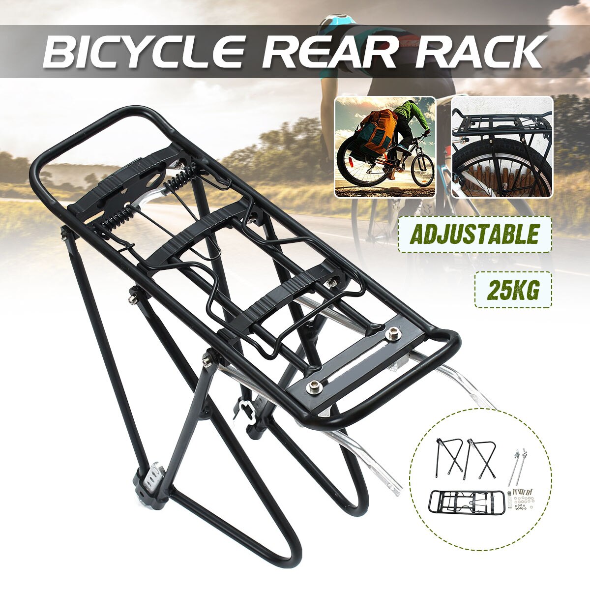 Smabike Aluminum Alloy Bicycle Racks Bicycle Luggage Carrier MTB Bicycle Mountain Bike Road Bike Rear Rack Cycling Accessories