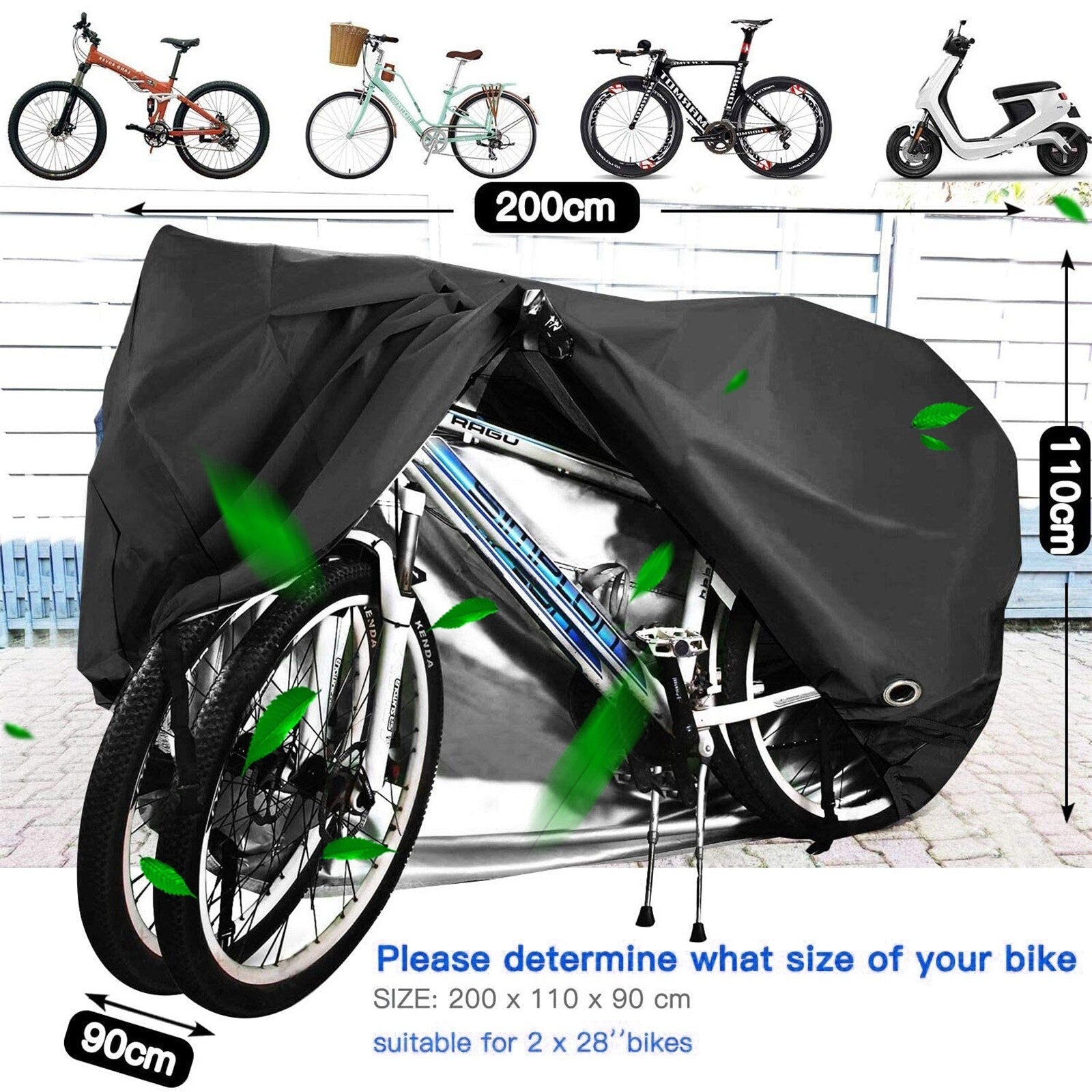 Smabike Bicycle Protective Gear Waterproof Bike Cover Outdoor Sunshade Dustproof Sunshine Cover 2 Bike Outer Cover