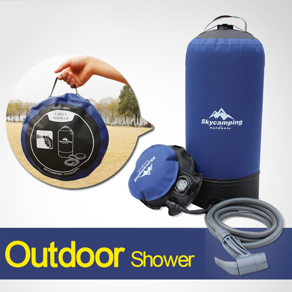 Smabike 11L PVC Outdoor Inflatable Shower Pressure Water Bag Lightweight Bathing Travel Water Storage Portable Camping Shower Water Bag