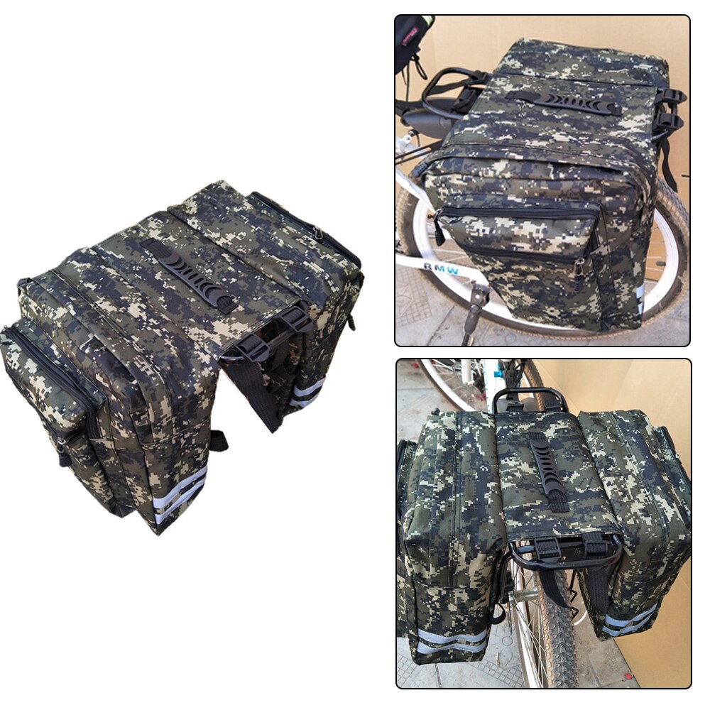 Mountain Road Bicycle Bike 2 In 1 Camo Trunk Bags Cycling Double Side Rear Rack Tail Seat Pannier Pack Luggage Carrier
