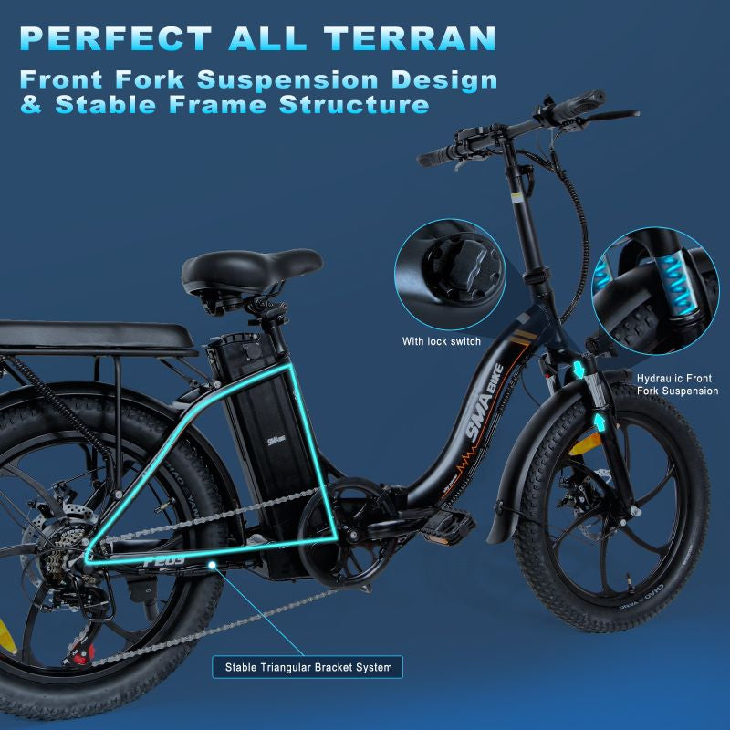Smabike F203 Folding Step-through Electric Bike 20 inch 250W 36V 15AH 25km/h 120km city bike