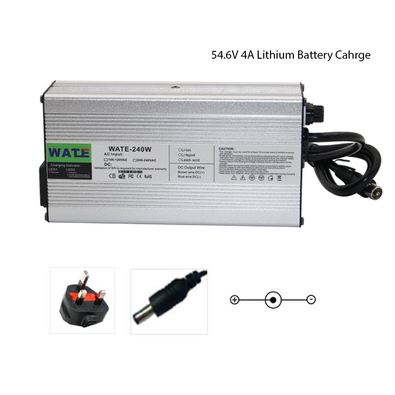 54.6V 4A  Lithium Battery Charger  for Electric Bike Batteries Pack DC 5.5mm * 2.1mm connector