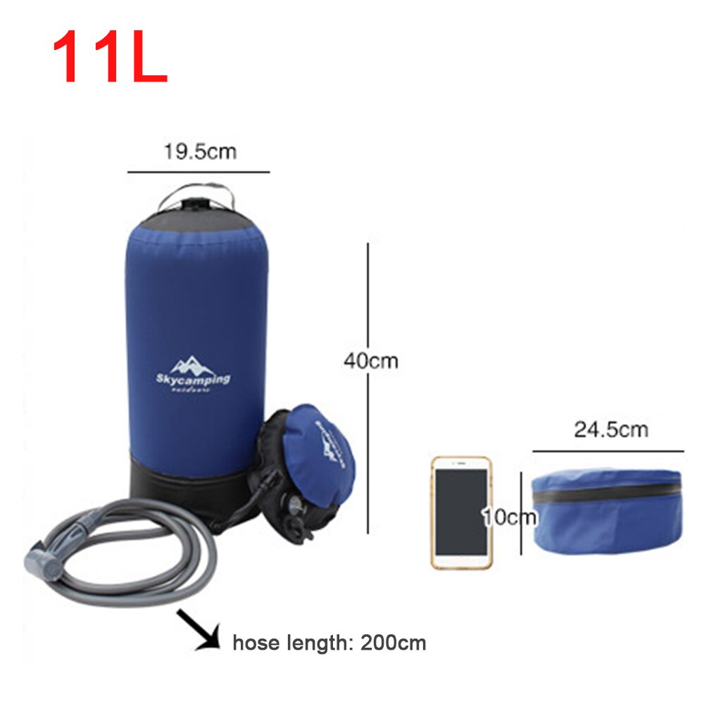 Smabike 11L PVC Outdoor Inflatable Shower Pressure Water Bag Lightweight Bathing Travel Water Storage Portable Camping Shower Water Bag