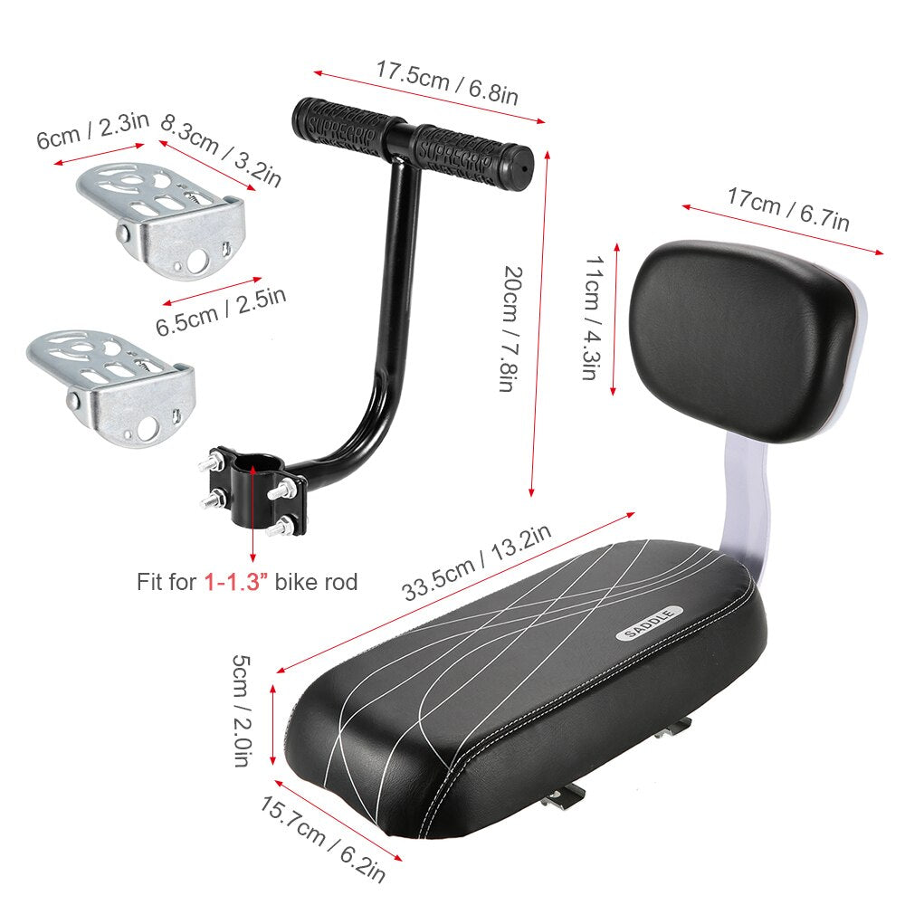 Smabike Cycle Accessories Parts Bicicleta Bicycle Rear Seat Saddle Bicycle Child Seat With Back Rest With Handle Armrest Footrest Pedal