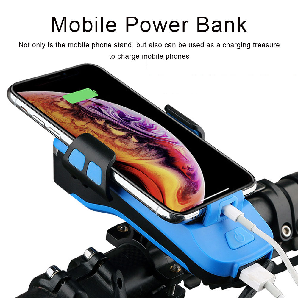 Smabike 4 Modes Bike Headlight Mobile Phone Bracket USB Rechargeable Power Bank